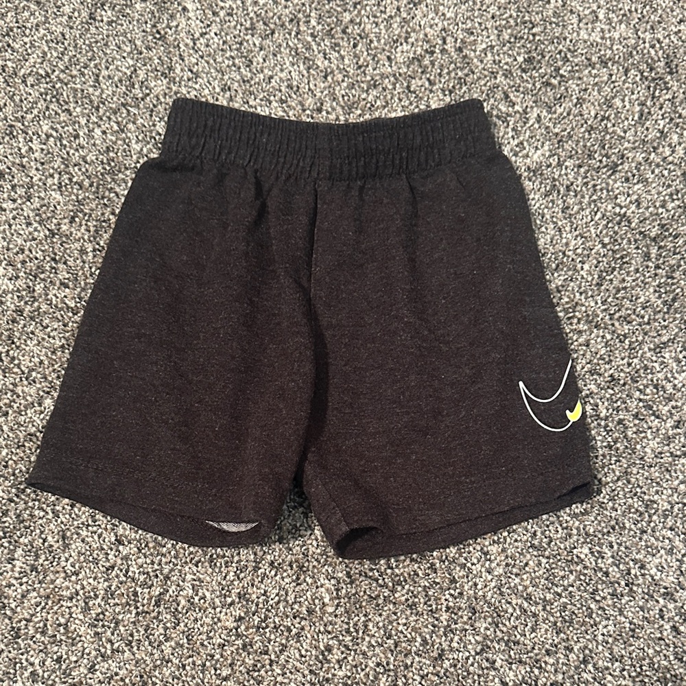 Nike Black Heathered Shorts with White and Yellow Swoosh